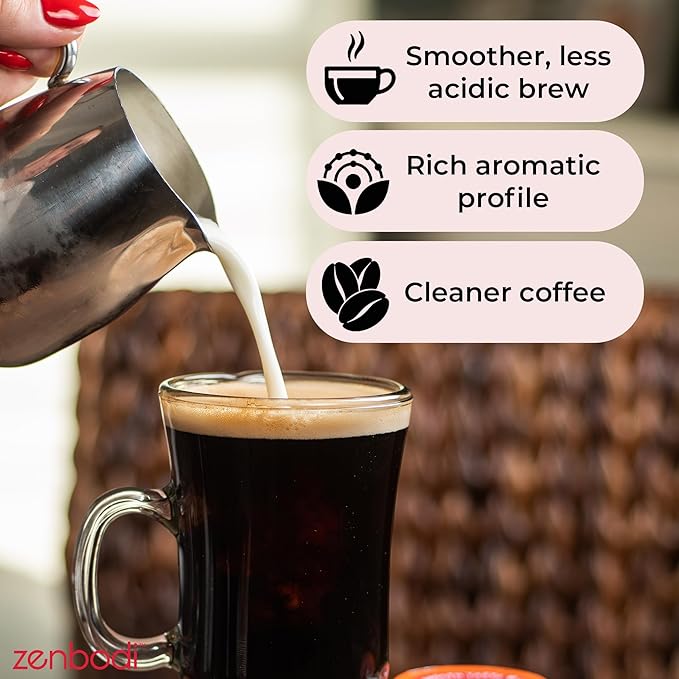 Zenbean Infrared Brew Low Acid Coffee Packets, 10 Travel Packs