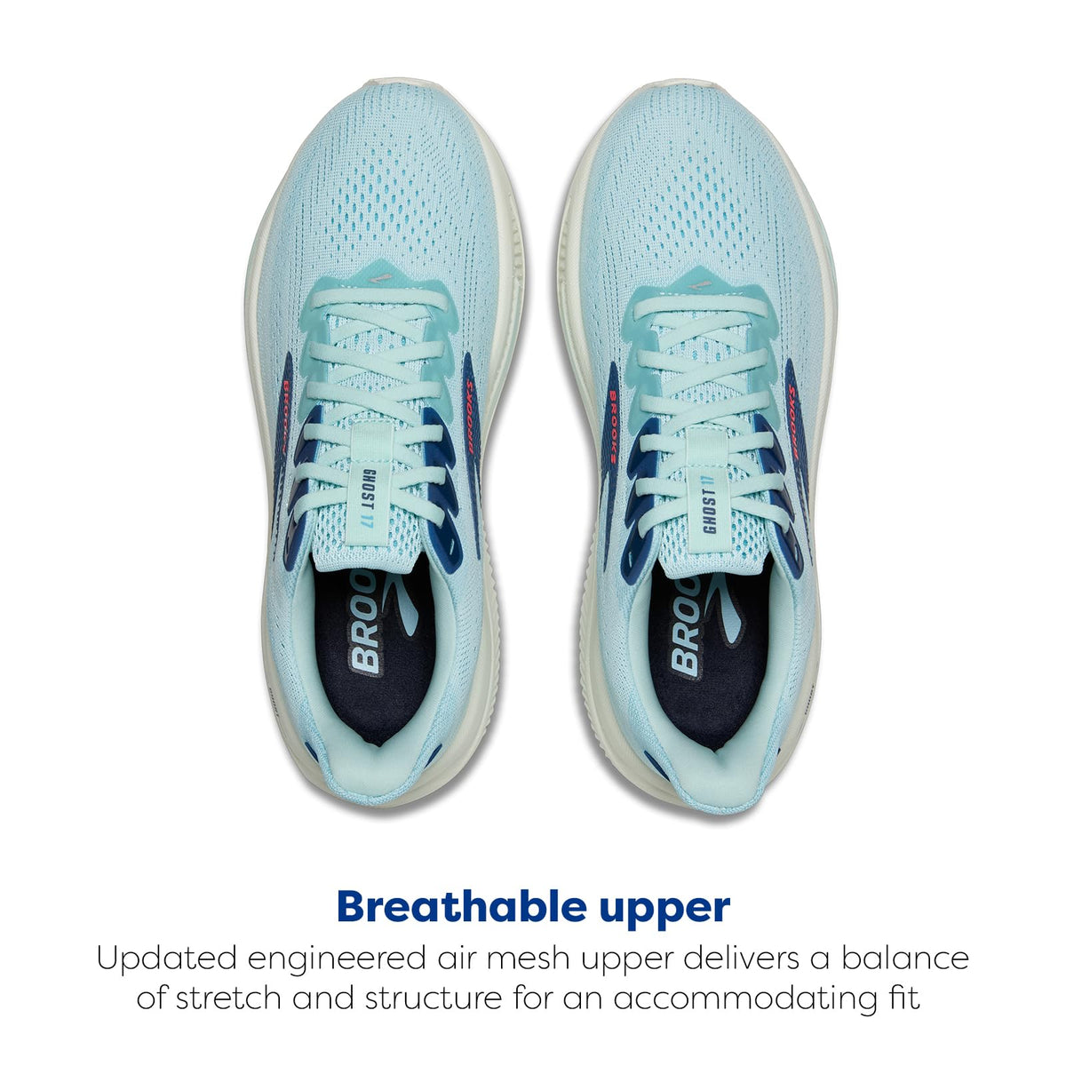 Brooks Women’s Ghost 17 Neutral Running Shoe - Clearwater/Navy Peony - 5.5 Medium
