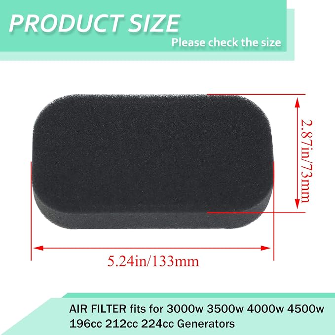 8Pcs 196cc 212cc 224cc Generator Air Filter Compatible
