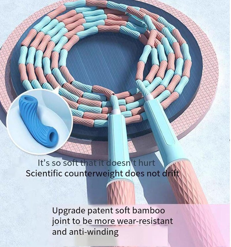2 Pack Jump Rope for Fitness, Upgraded Segmented Jumping Rope for Workout, Adjustable Skipping Rope Speed Rope for Men & Women, Tangle-Free Kids Jump Rope with Soft Non-slip Handles
