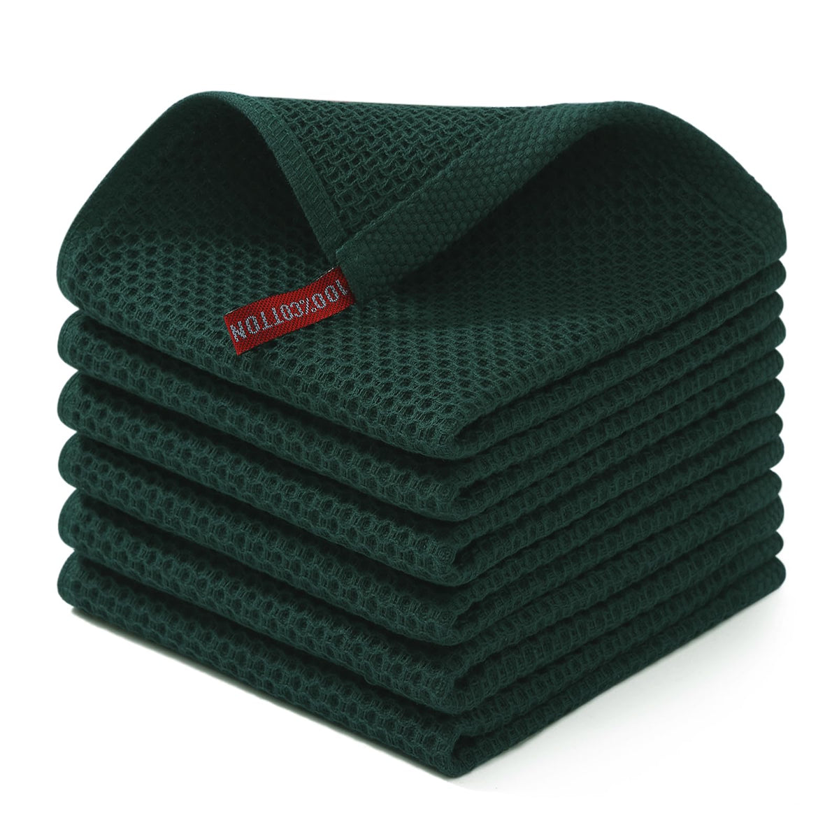 Homaxy 100% Cotton Waffle Weave Kitchen Dish Cloths, Ultra Soft Absorbent Quick Drying Dish Towels, 12 x 12 Inches — 12 x 12 - 12 Pack — 12 X 12 - 6 Pack