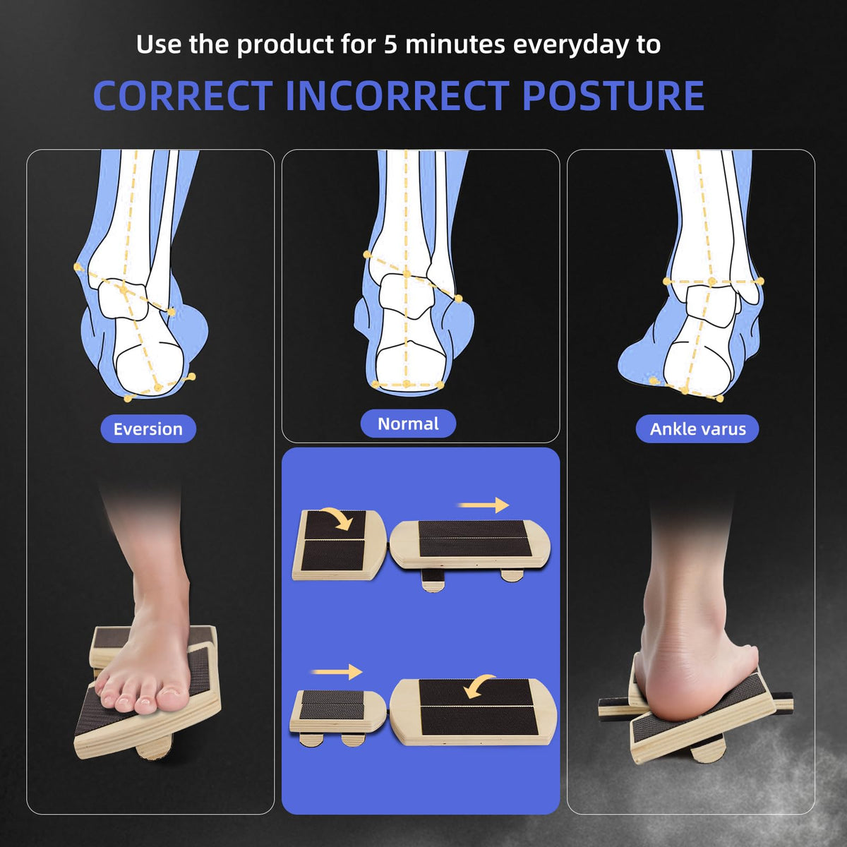 Juoe Ankle Strengthener & Axis Board for Physical Therapy,Blackboard Foot Trainer and Foot Strengthener,Stability Exercises,Plantar Fasciitis Relief,Posture Corrector,Axisboard for Leg Stability