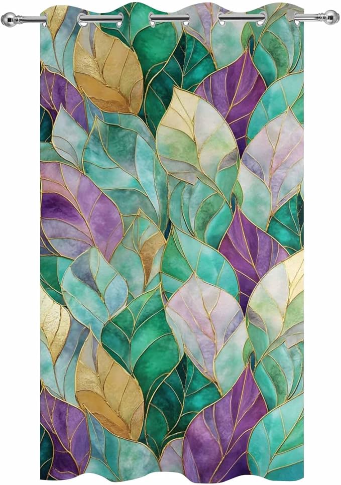 Leaves Outdoor Curtains for Patio Gorgeous Leaf Abstract Spring Waterproof