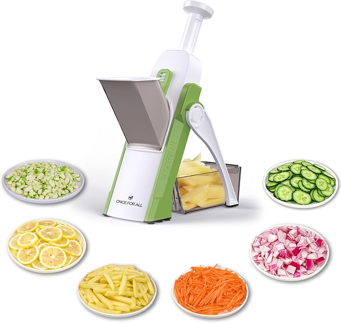 ONCE FOR ALL Mandoline Slicer for Kitchen, All in 1 Veggie Slicer, Orange