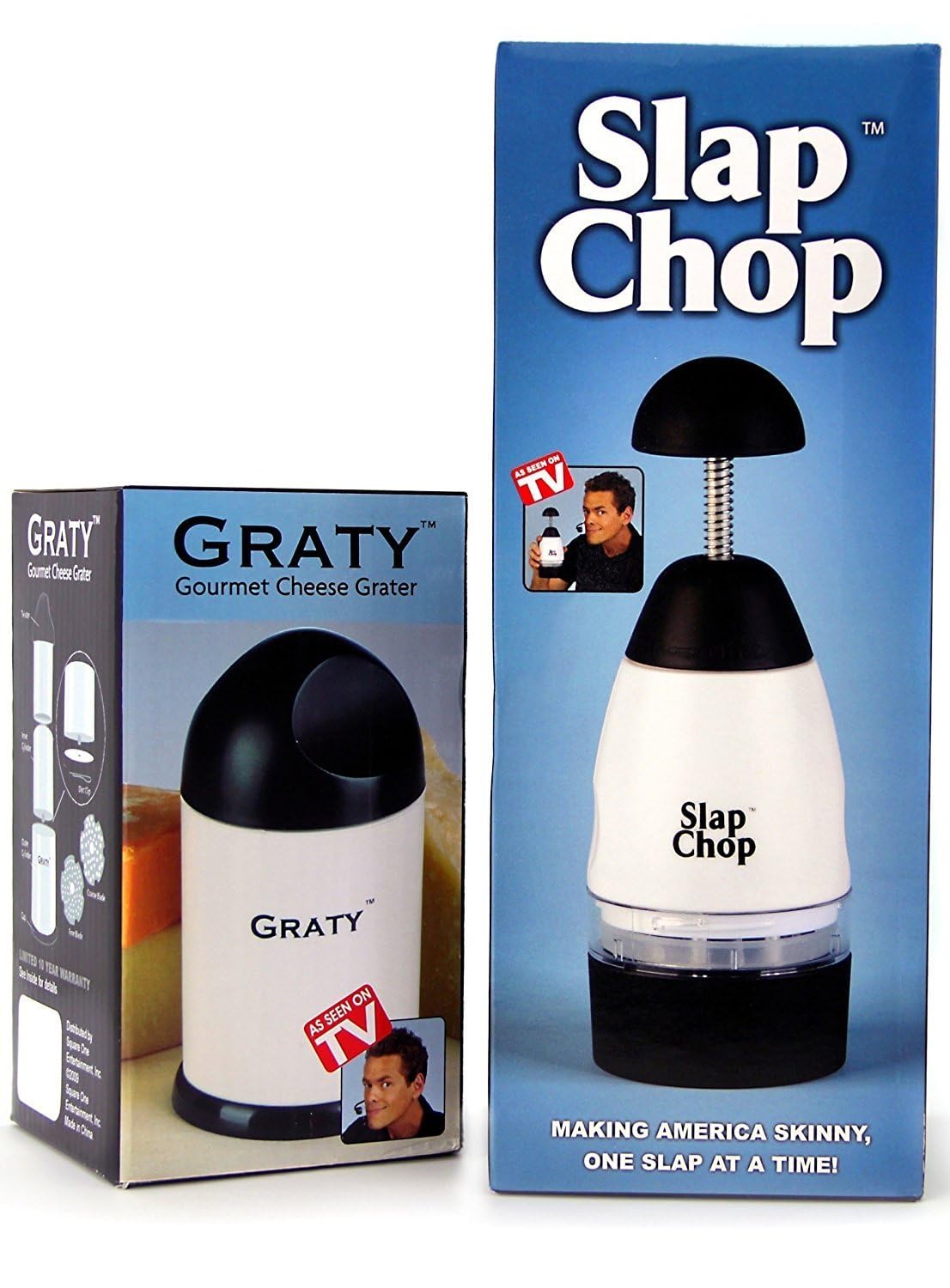 Slap Chop Original Food Chopper, Stainless Steel Blades, Butterfly Open
