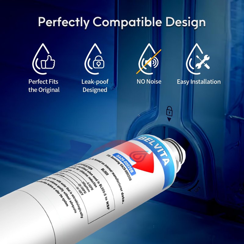 BELVITA Refrigerator Water Filter, Compatible with DA29-00020A/B, DA29-00020B-1，HAF-CIN/EXP, RF28HFEDBSR, RF263BEAESR, RF263TEAESG, RF28HDEDBSR, HAF-CIN, RF4287HARS,RF4267HARS, 3 Pack