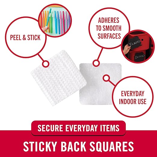 VELCRO Brand Adhesive Squares, 100pk 7/8" White, Mounting Tape for Office Organization, Laminated Signs Classroom Décor