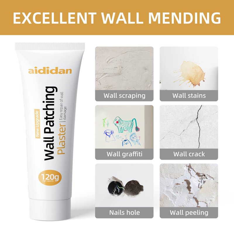 2pcs Drywall Repair Kit Hole Repair Patch Kits Wall Spackle Repair Paste Wall Mending Agent Quick Fix Solution for Home Wall, White Repair Putty Plaster Dent & Wood Scratch Repair