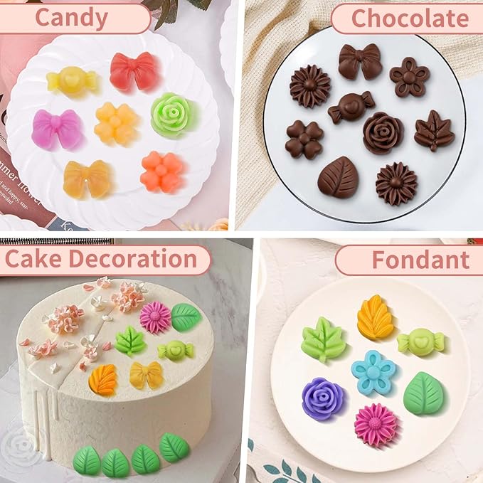 Flower Molds Silicone for Chocolate, Candy, 2 Pcs, 36-Cavity
