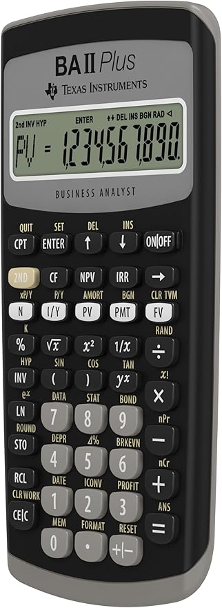 Texas Instruments BA II Plus Financial Calculator, Black Medium