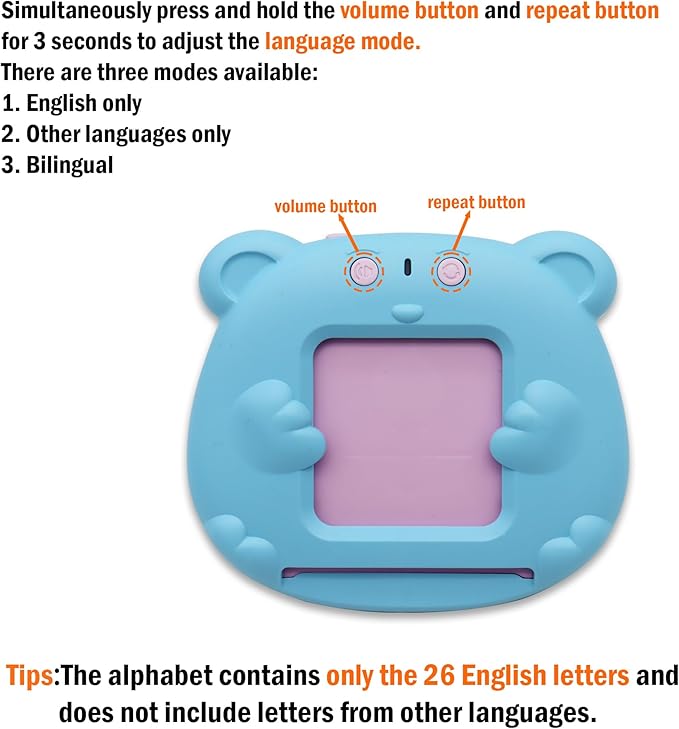 MAYAPHILOS 510 Words Alphabet Talking Flash Cards for 3-8 Years Toddlers, Educational Learning Interactive Toy for Boys Girls Kids Birthday Gifts, Preschool Montessori Speech Therapy Autism Toys Blue