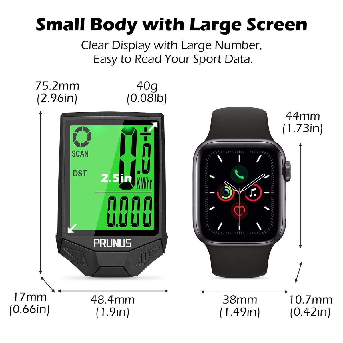 PRUNUS Bike Speedometer and Odometer Wireless Waterproof Bicycle Computer