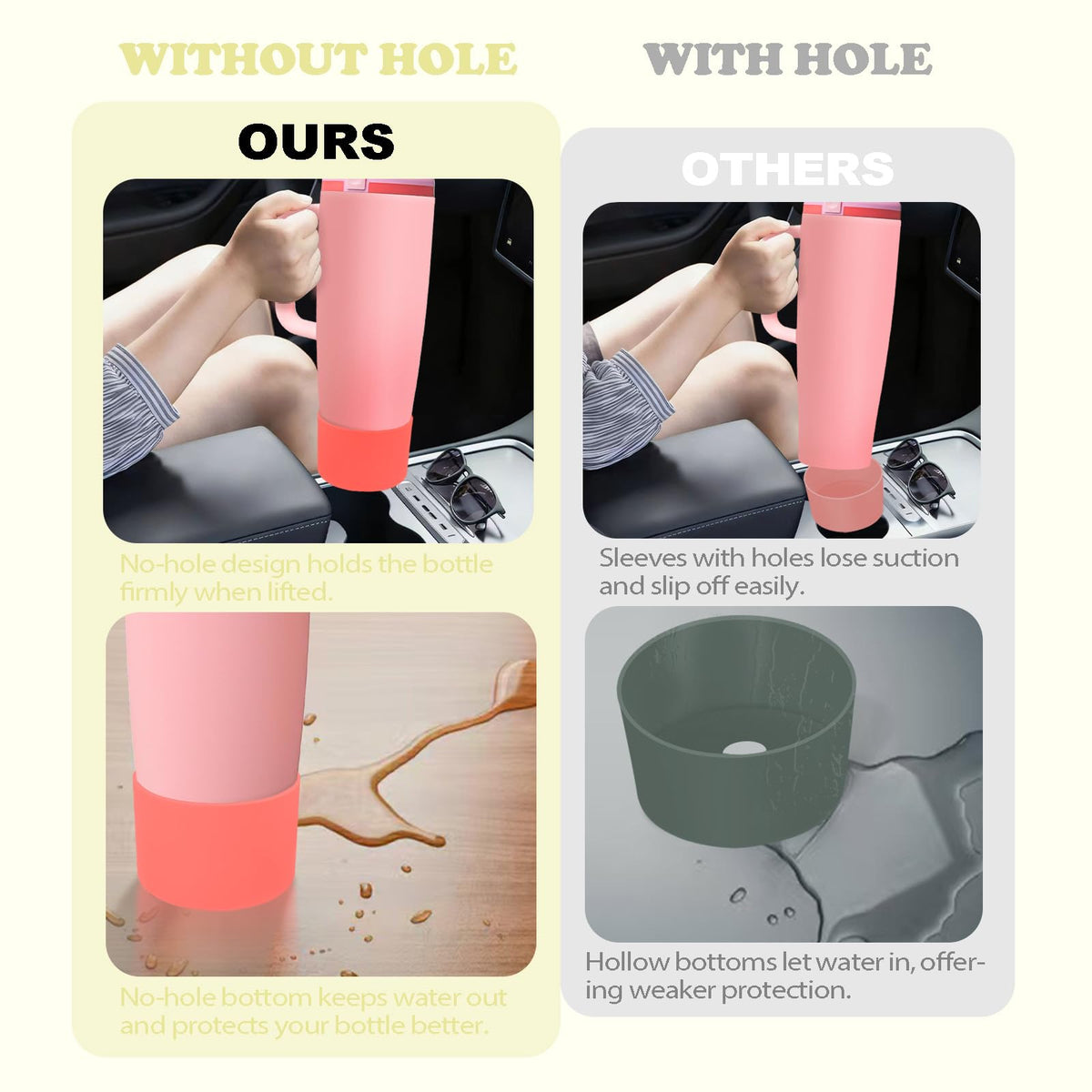 Kaitiaki Silicone Boot for Owala 30oz & 40oz FreeSip Sway Bottles & Tumblers - Non-Slip, Scratch-Resistant, Stability Enhancer, Available in 12 Colors (Opal Dream Yellow)