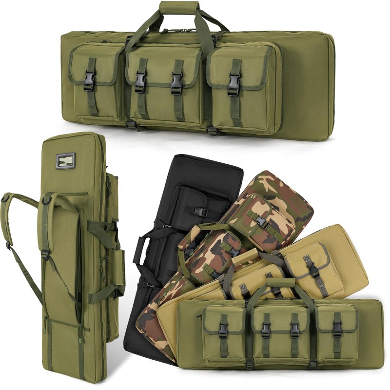 DULCE DOM 32 inch Double Rifle Case Soft Bag Gun Case, Perfect for Rifle Pistol Firearm Storage and Transportation, All Around Shooting Range Tactical Rifle Backpack, Indoor Outdoor