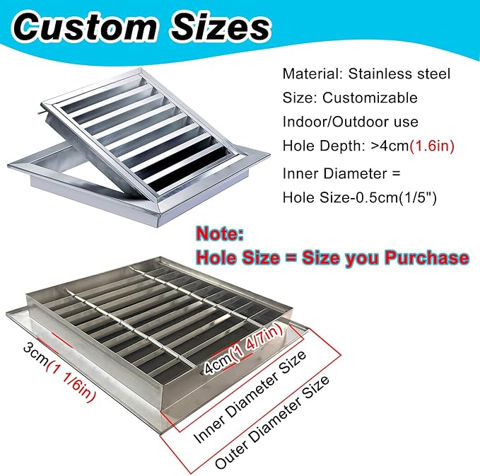 Square Stainless Steel Vent Grille
