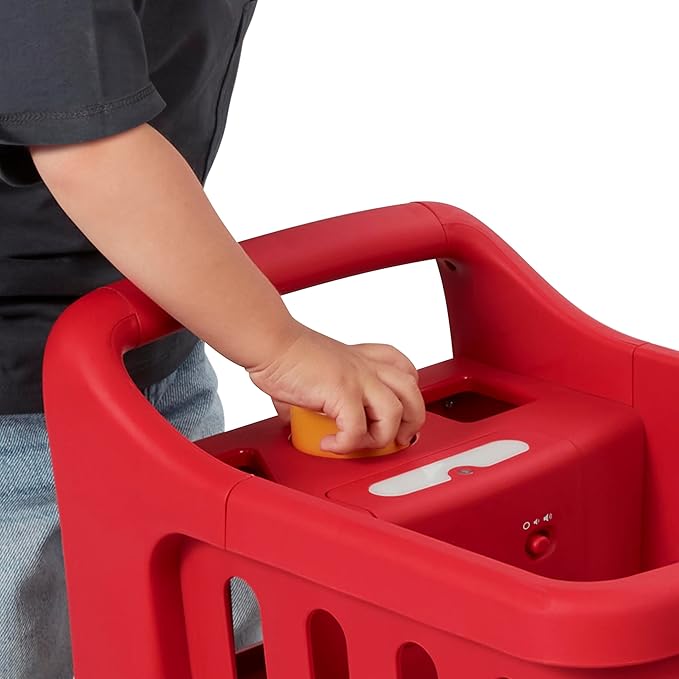 Radio Flyer Toddler Shopping Cart Walker with Wheels, Lights, and Sound for Ages 1+, Educational and Imaginative Play and Walk Behind