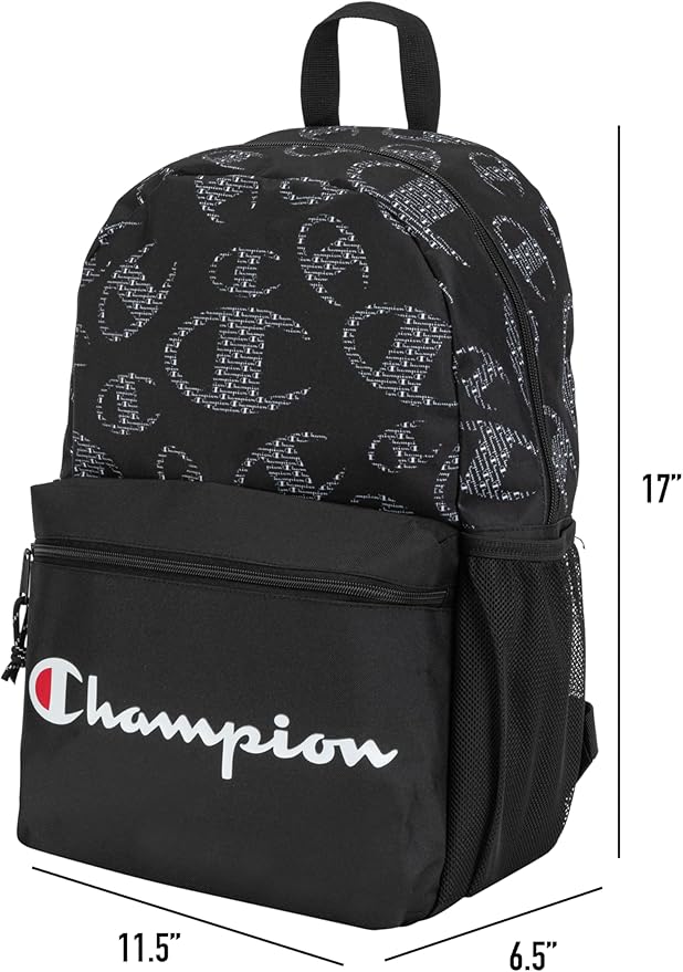 Champion Merit Backpack, Black/White, OS