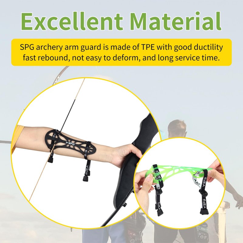 SPG Archery Arm Guard Protector - Adjustable Professional Bow Arm Guards Forearm Protector Armguard for Adults Youth Men Women Competition Shooting Hunting Practice