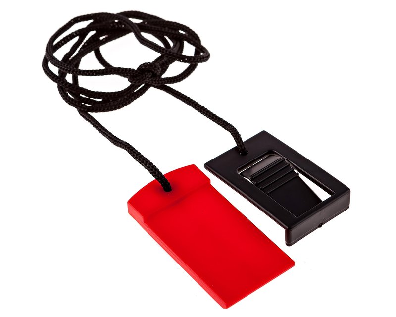 IMPRESA Replacement Treadmill Safety Key Clip - Universal Safety Key for Treadmill - Braided Nylon Security Cord & Clip - Black & Red, Pack of 1
