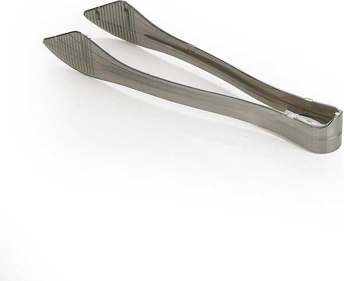 PARTY BARGAINS 8.5″ Silver Plastic Serving Tongs 6-Pack – Heavy-Duty Disposable & Reusable Kitchen Tongs for Parties BBQ Buffet Salad Appetizers Catering