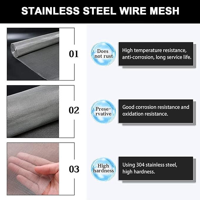 Stainless Steel Woven Wire Mesh Metal Woven Mesh, 20 Mesh Stainless Steel Air