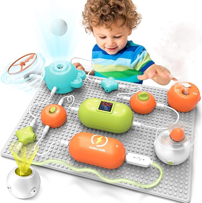STEM Science Kit for Kids - Electronics Exploration Educational Toy, 31 Circuit Parts & 300+ Projects, No Soldering Needed, Toddler Coding Experiment Gifts for Boys Girls Ages 3-12