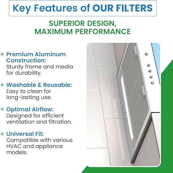 Filter Everything Washable Aluminum Air Filter – 16 x 25 x 1 7/8 – Permanent