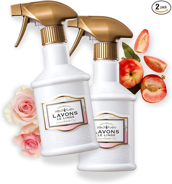 LAVONS Fabric Spray Freshener for Carpet Fresh, Pet Safe Linen Spray for Bedding, Organic Fabric Refresher Spray for Home & Offices, Natural Carpet Freshener from Japan, 12.5 Fl Oz LOVELY CHIC 2EA