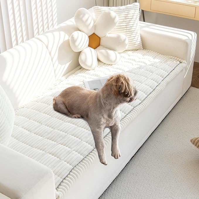 Non Slip Fuzzy Pet Couch Covers for Sofa, Washable Couch Cushion Covers for Large Dogs