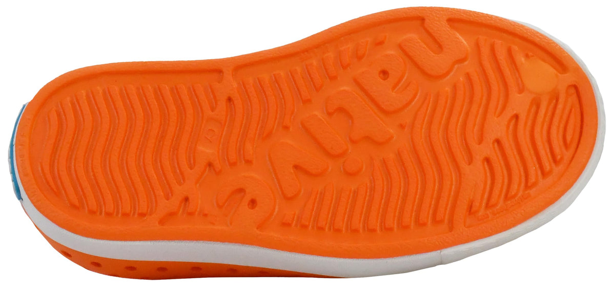 Native Shoes Unisex-Kids Jefferson Sneakers, Sunset Orange/Shell White, 4 Big Kid
