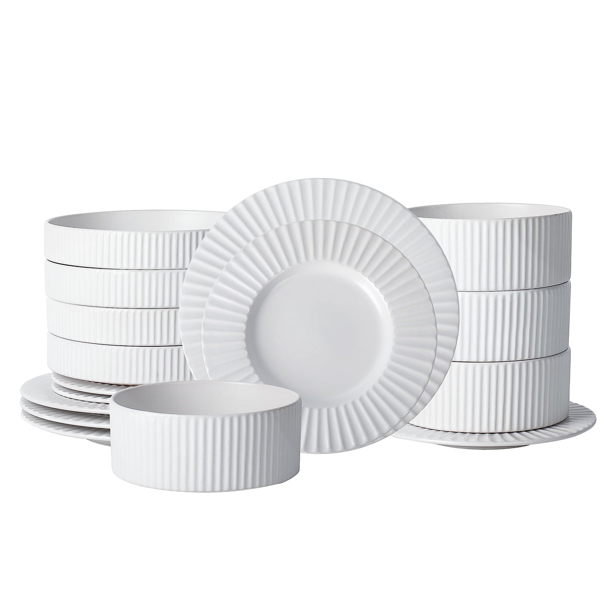 Christian Siriano Lusso 16-Piece Dinnerware Set Stoneware, Redwood