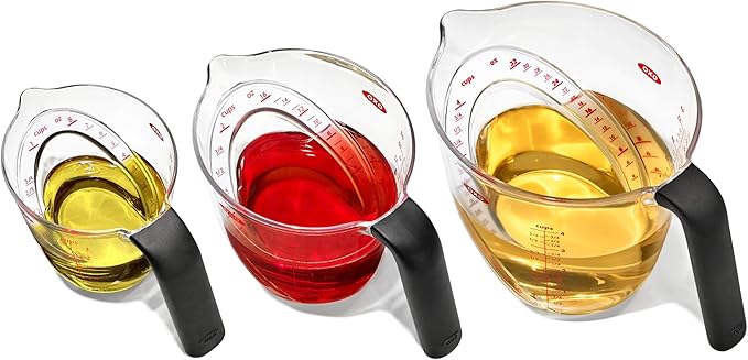 OXO Good Grips Angled Measuring Cups with Markings, Multi Size 3-Piece Set