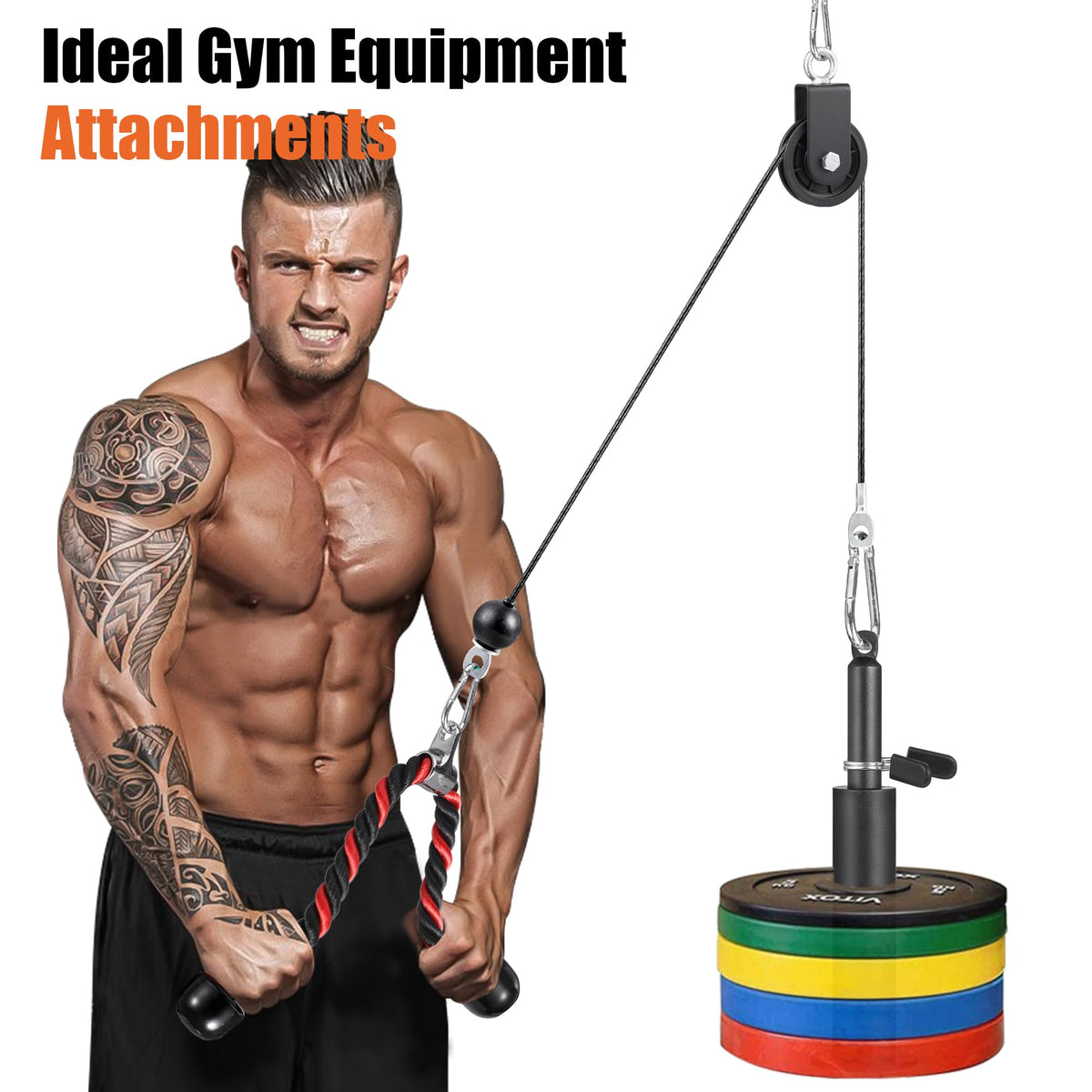 SERTT Weight Loading Pin fit 1 inch Standard and 2 inch Olympic Weight Plate, Gym Pin for Weight Stack with Heavy-Duty Carabiner, Weight Pin Attachment for Cable Pulley System LAT Pulldown