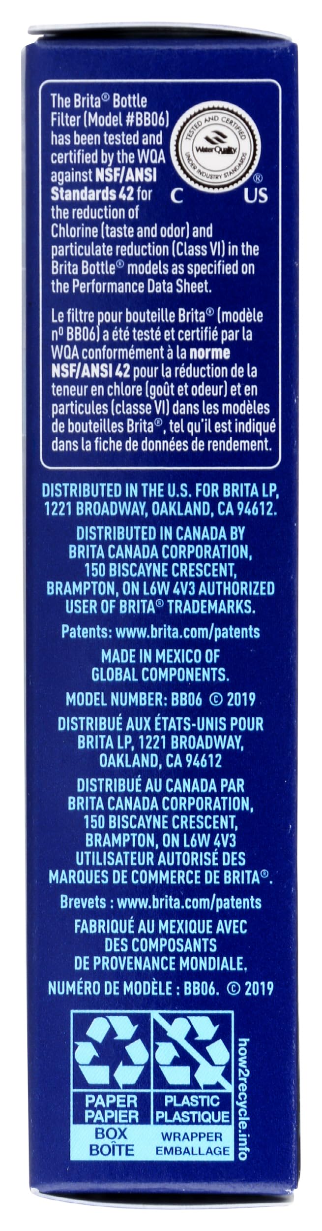 Brita Water Bottle Replacement Filters, BPA-Free, Replaces 1,800 Plastic Water Bottles a Year, Lasts Two Months or 40 Gallons, Includes 3 Filters