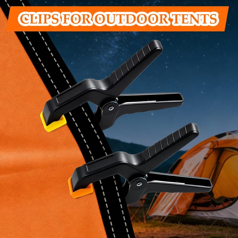 SZTCECDM 18 Pack Heavy Duty Spring Clamps, 3.5inch Multipurpose Woodworking Clamps, Balloon Arch & Tarp Clips for Backdrop Hanging, Secure Hold, Plastic Clips(Yellow)