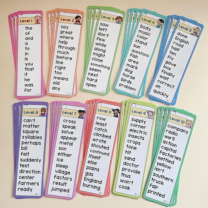 Lachilly 1000 Sight Words Flashcards, Dolch Words List Flash Cards, High Frequency Word Lists, ESL Teaching Materials, Vocabulary Building, Essential Teacher Teaching Aids for Primary School