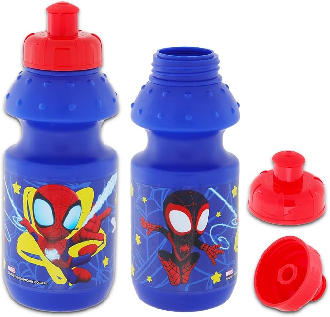 Marvel Spiderman Backpack with Lunch Box Set - 5 Pc Bundle of 15" School Bag for Kids, Lunch Bag, Stickers, More Spiderman School Supplies