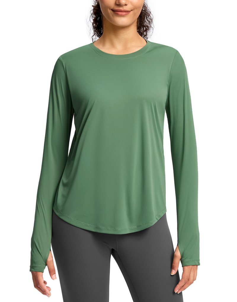Soothfeel Lightweight Long Sleeve Workout Tops for Women Gym Running Athletic UPF 50+ Sun Shirts Tees Moisture Wicking