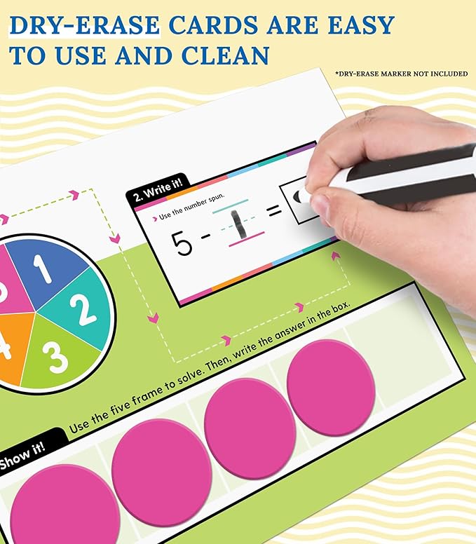Carson Dellosa 22-Piece Ten Frame Edu-Clings Set, Dry Erase Mats and Silicone Addition, Subtraction, and Place Value Manipulatives for Mathematics Practice, Adding and Subtracting Math Games for Kids
