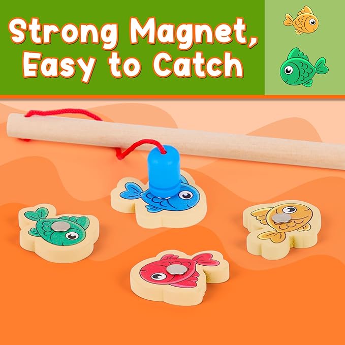 Magnetic Fishing Math Game for Kids with Dice Poppers, Fishing Game, Math Manipulatives for Kindergarten Preschool, Montessori Counting and Addition Dice Games Homeschool Learning Toy