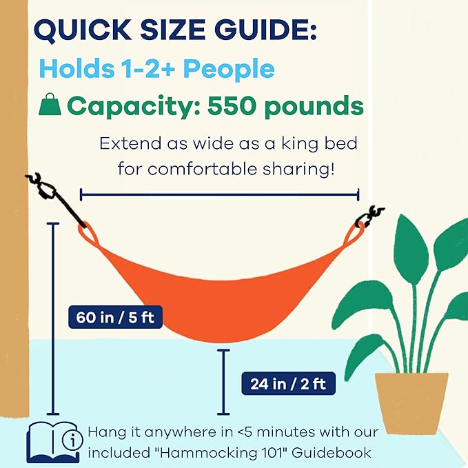 Handwoven Hammock by Yellow Leaf Hammocks - Family Size, Fits 2+ PPL, 550lb max - Weathersafe, Super Strong, Easy to Hang, Ultra Soft, Artisan Made - Color: Neon - Blue - Turquoise
