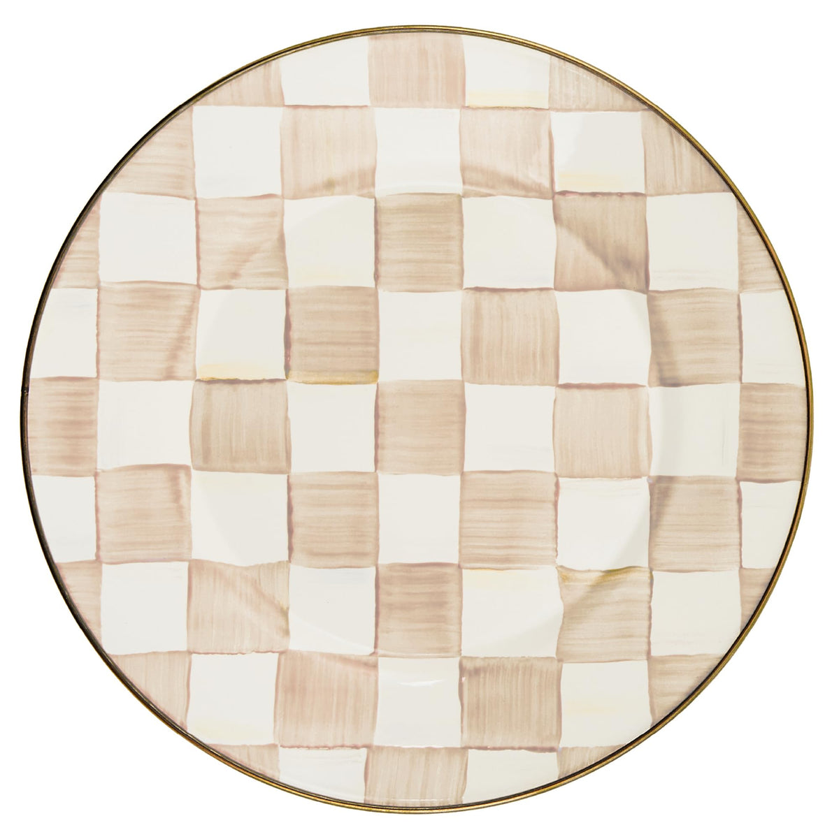 MACKENZIE-CHILDS Enamel Dinner Plate, Green-and-White Emerald Check