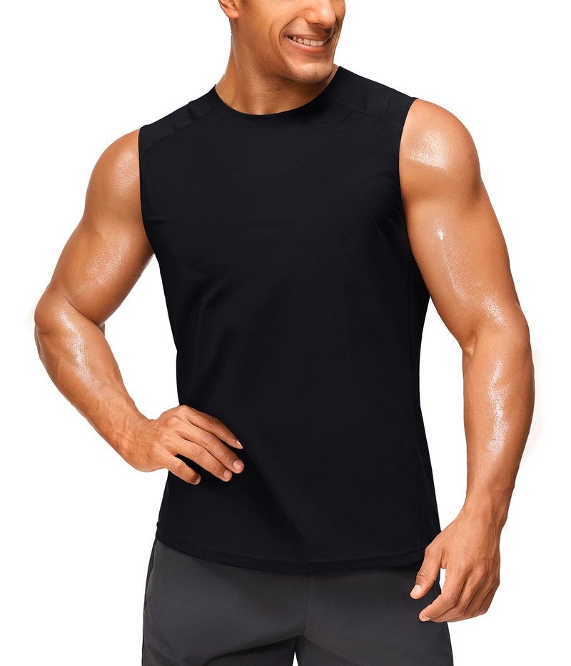 Junlan Sauna Shirt for Men - Waist Trainer Sweat Vest Gym Top for Gym Workout(Black,5X-Large)