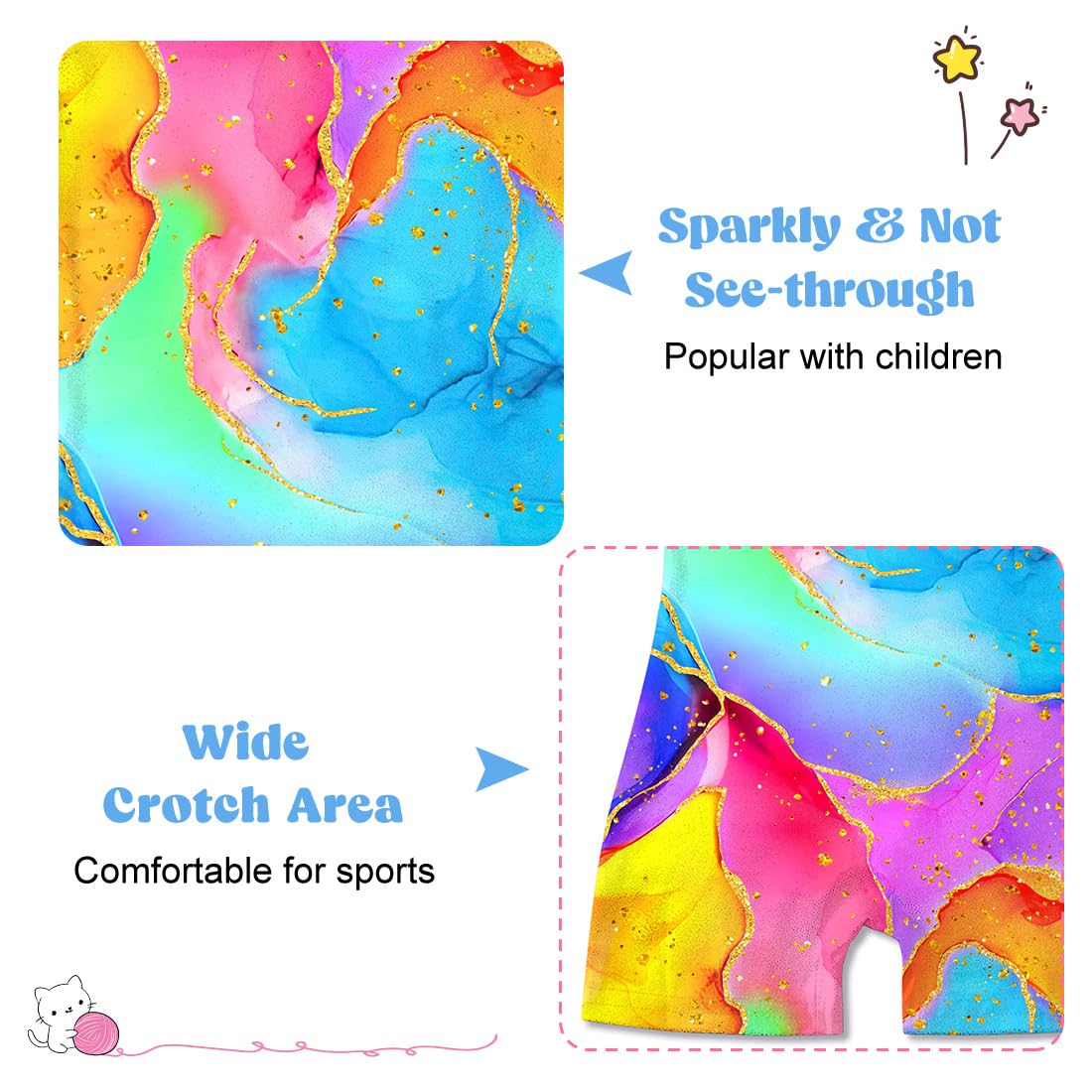 Funnycokid Gymnastics Leotards for Girls Kids Outfits Sparkly Clothes Ballet Unitard One Piece, Colorful Marble, 4-5T
