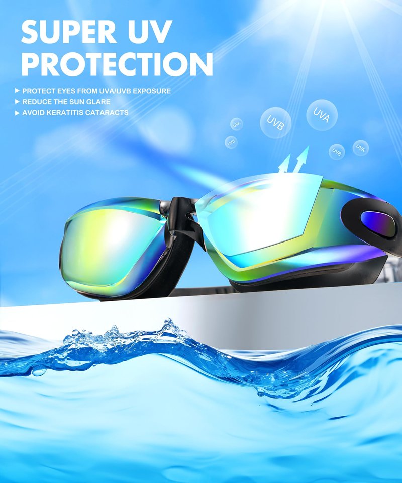 NSSIW Swim-Goggles-Adult-Women Goggles Swimming Men: Anti Fog Pool Goggles with UV400 and No Leak 2 Pack