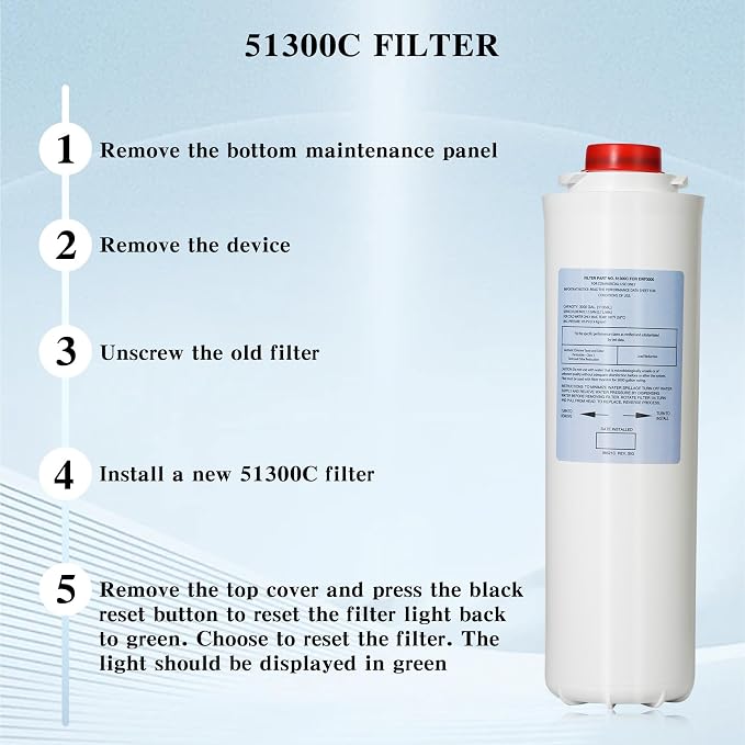 Water Filter Replacement for EWF3000（No Chip）, 1 Packs Replacement Large