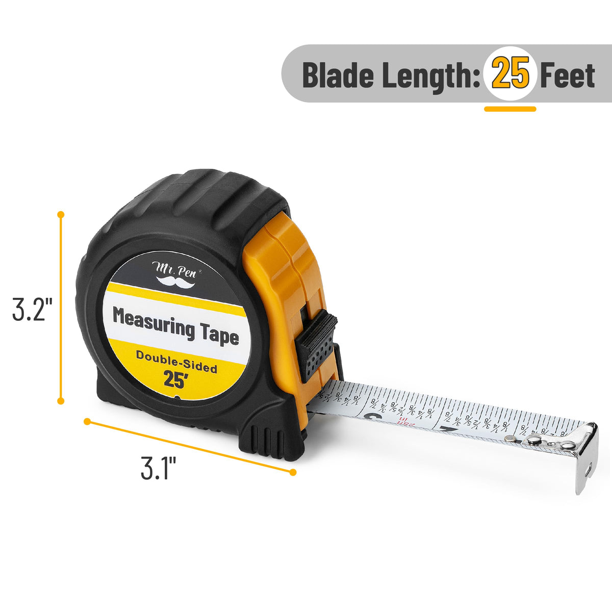 Mr. Pen- Retractable Tape Measure 25 ft, Easy Read