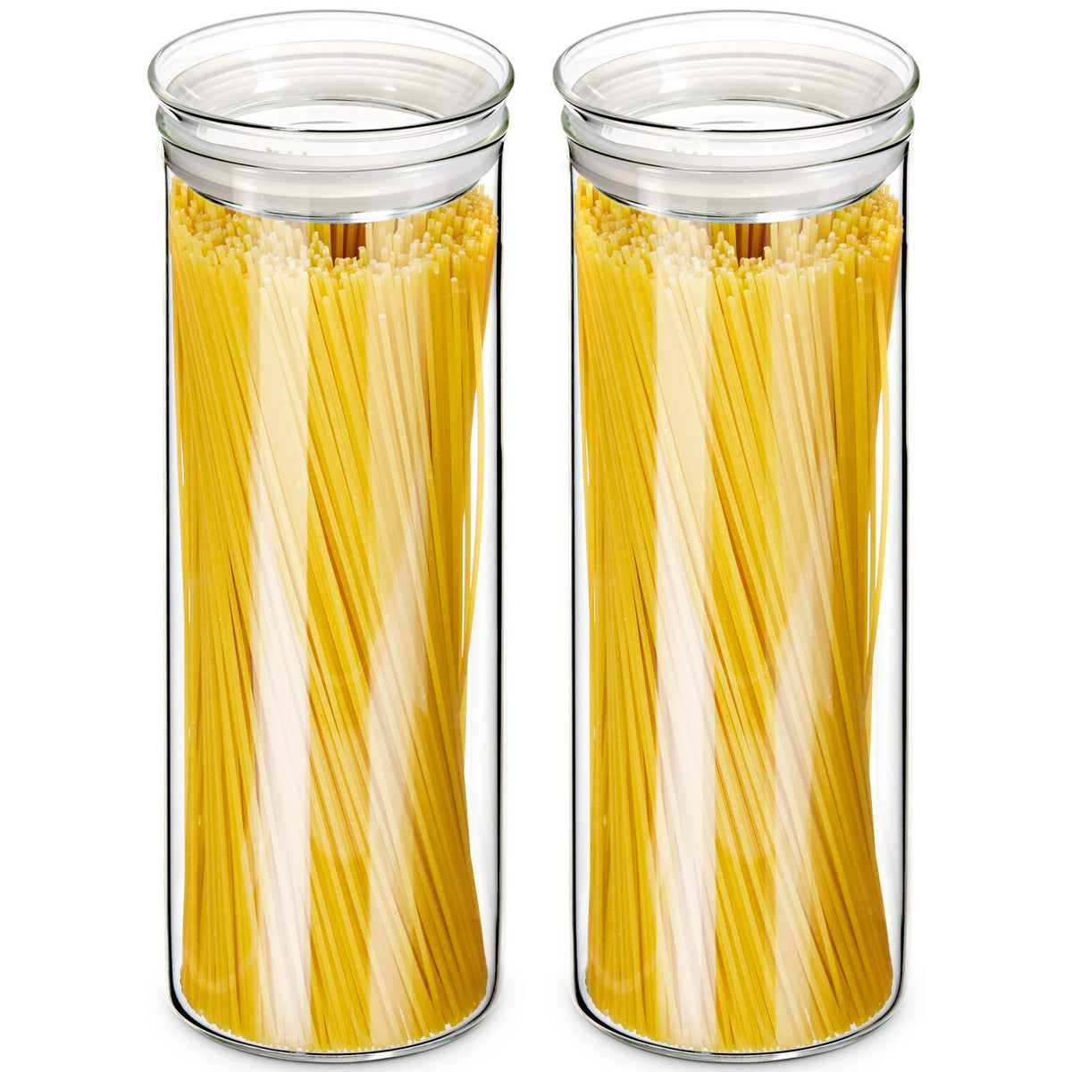 ZENS Glass Jars with Airtight Lid Set of 2, 37oz Kitchen Storage Jars