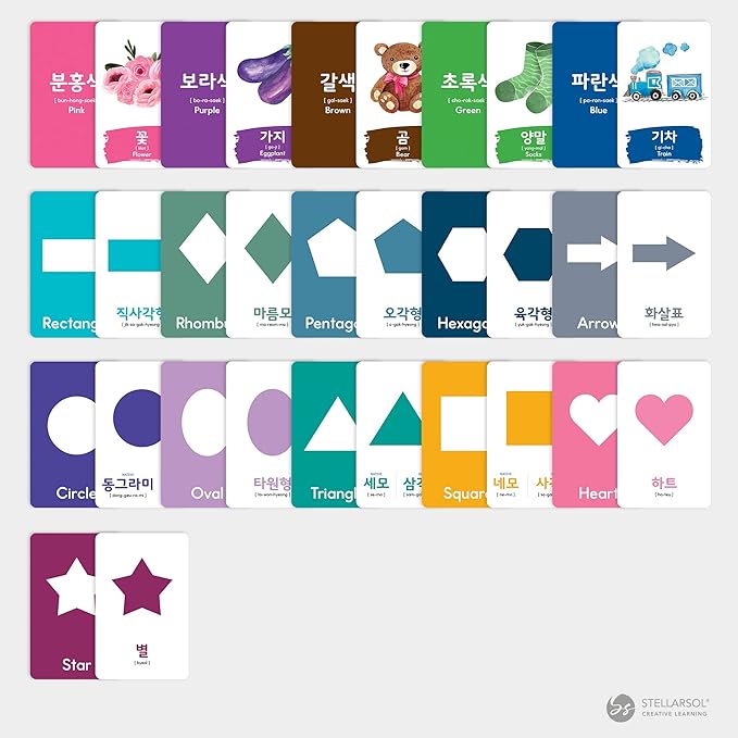 Toddler Korean Flashcards – 55 Fun & Educational Cards for Preschoolers & Beginners
