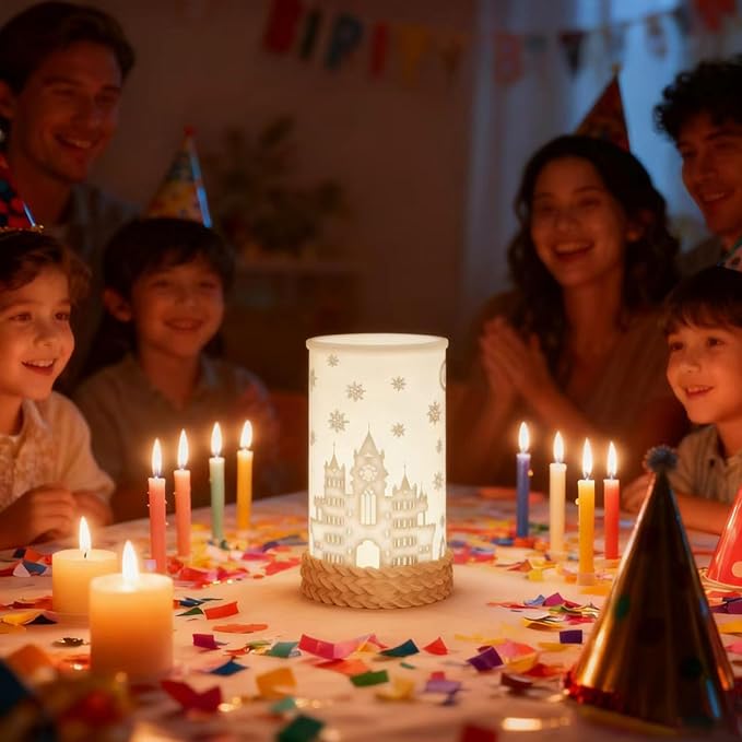 Rechargeable Touch Control Table Lamp, 3-Way Dimmable LED Bedside Lamp with Novelty Lithophane Shade and Rotation Base for Bedroom, Living Room, Office